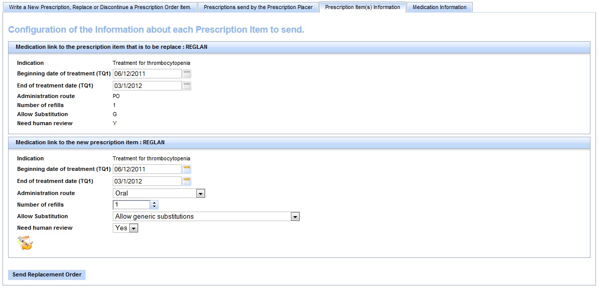 replacement configuration